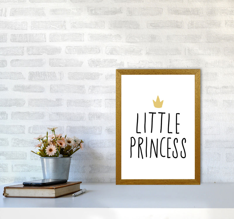 Little Princess Black And Gold Framed Nursey Wall Art Print A3 Print Only