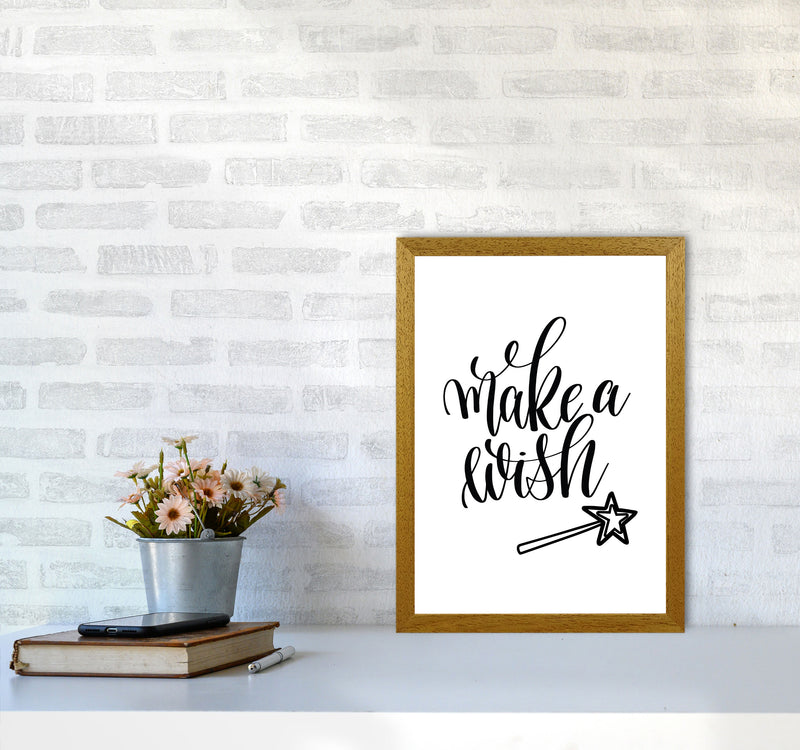 Make A Wish Black Framed Typography Wall Art Print A3 Print Only