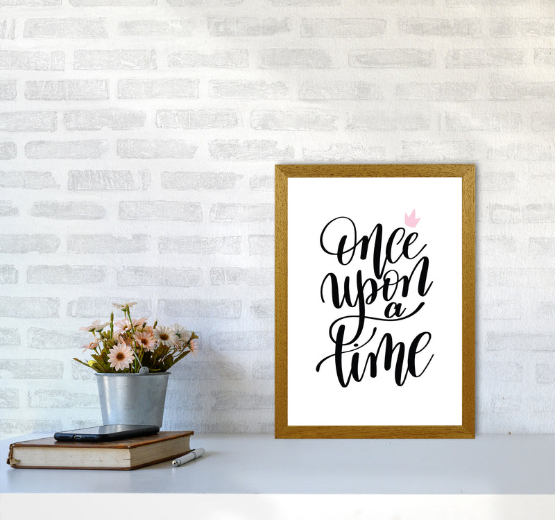 Once Upon A Time Black Framed Typography Wall Art Print A3 Print Only