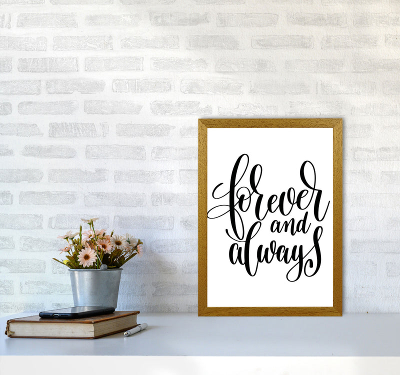 Forever And Always Black Framed Typography Wall Art Print A3 Print Only