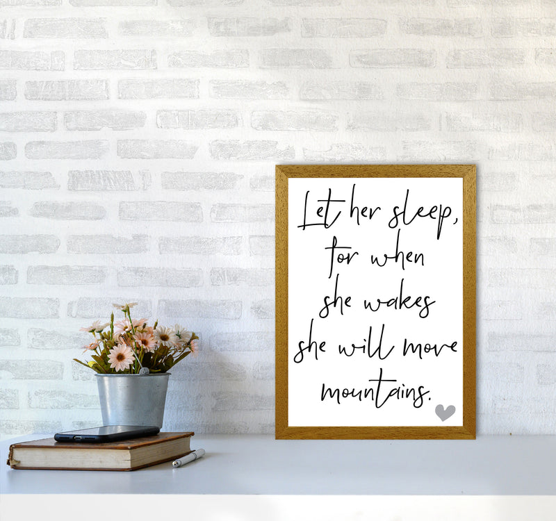 Let Her Sleep Framed Typography Wall Art Print A3 Print Only