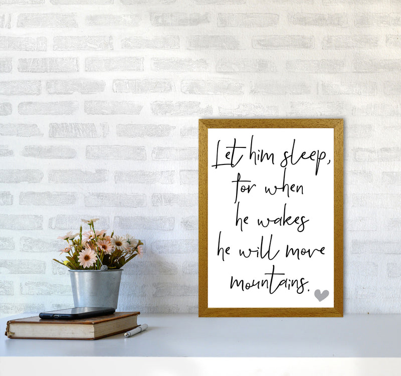 Let Him Sleep Framed Typography Wall Art Print A3 Print Only