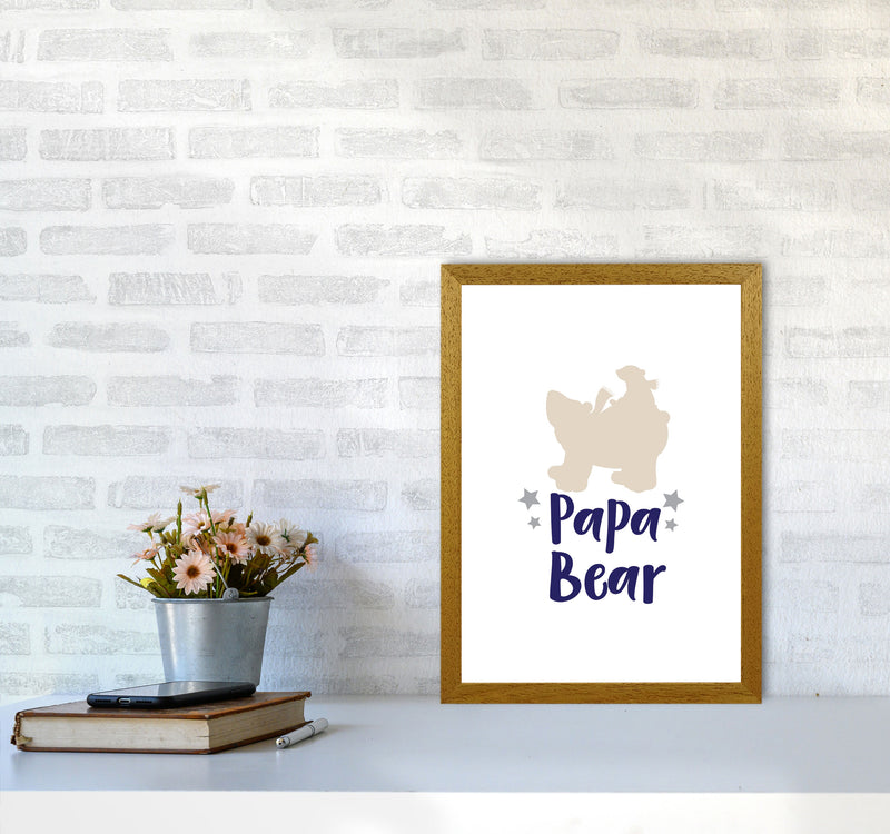 Papa Bear Framed Nursey Wall Art Print A3 Print Only