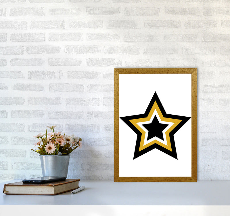 Mustard And Black Layered Star Modern Print A3 Print Only