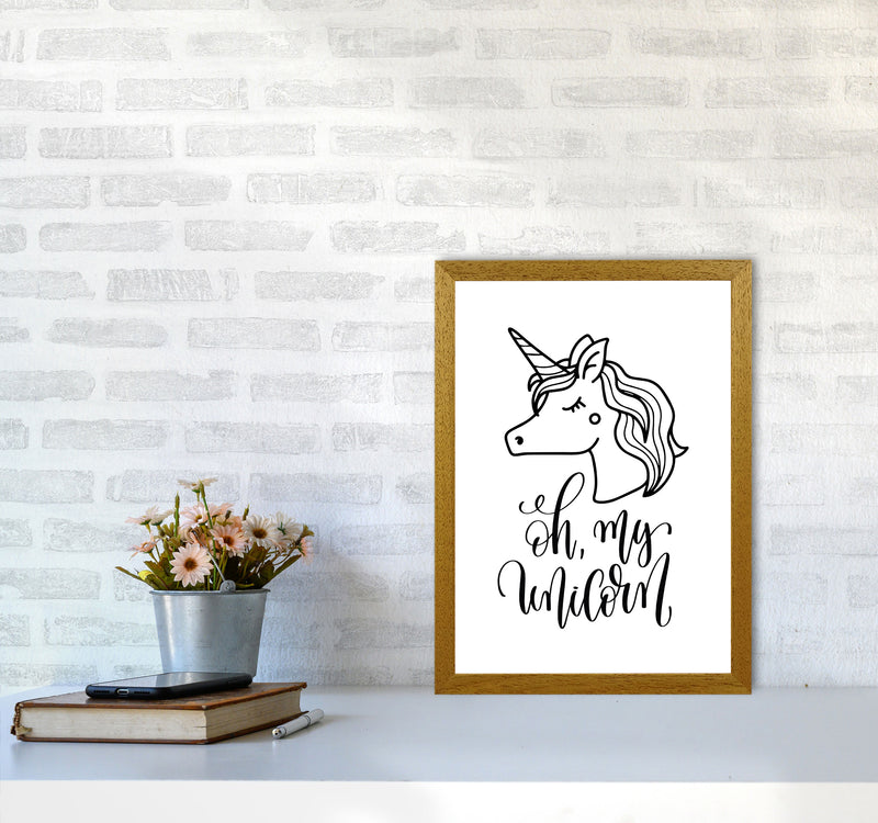 Oh My Unicorn Black Framed Nursey Wall Art Print A3 Print Only