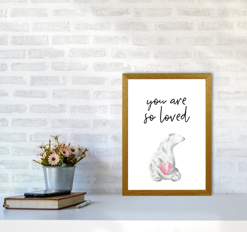 Polar Bear You Are So Loved Framed Nursey Wall Art Print A3 Print Only