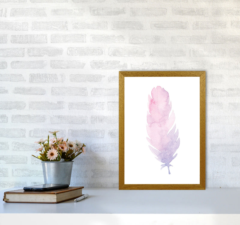 Pink Watercolour Feather Modern Print A3 Print Only