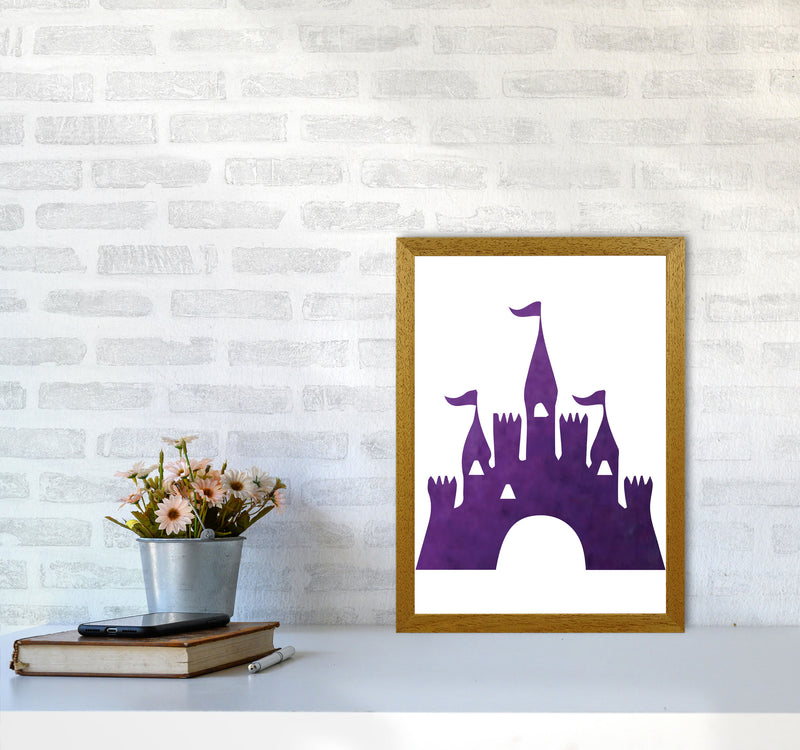 Purple Castle Watercolour Modern Print A3 Print Only