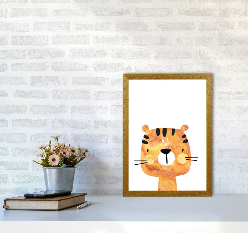 Scandi Tiger Watercolour Framed Nursey Wall Art Print A3 Print Only