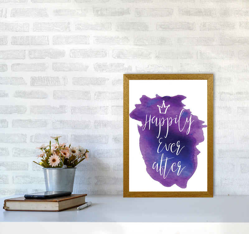 Happily Ever After Purple Watercolour Modern Print A3 Print Only