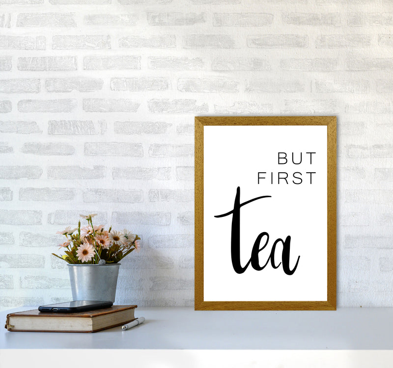But First Tea Modern Print, Framed Kitchen Wall Art A3 Print Only