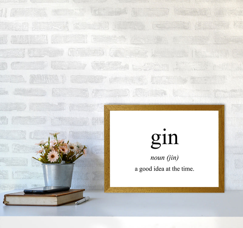 The Meaning Of Gin Modern Print, Framed Kitchen Wall Art A3 Print Only
