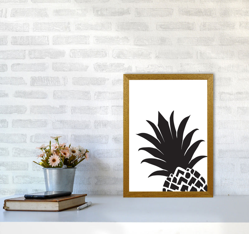 Black Pineapple 1 Modern Print, Framed Kitchen Wall Art A3 Print Only