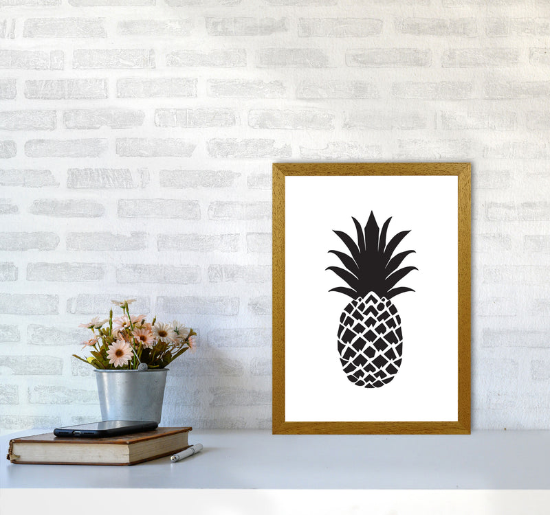 Black Pineapple 2 Modern Print, Framed Kitchen Wall Art A3 Print Only