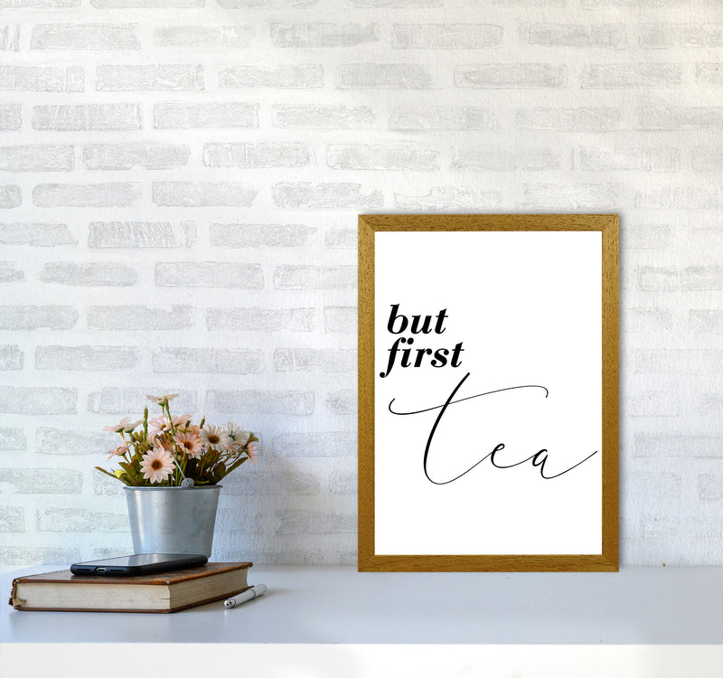 But First Tea Modern Print, Framed Kitchen Wall Art A3 Print Only