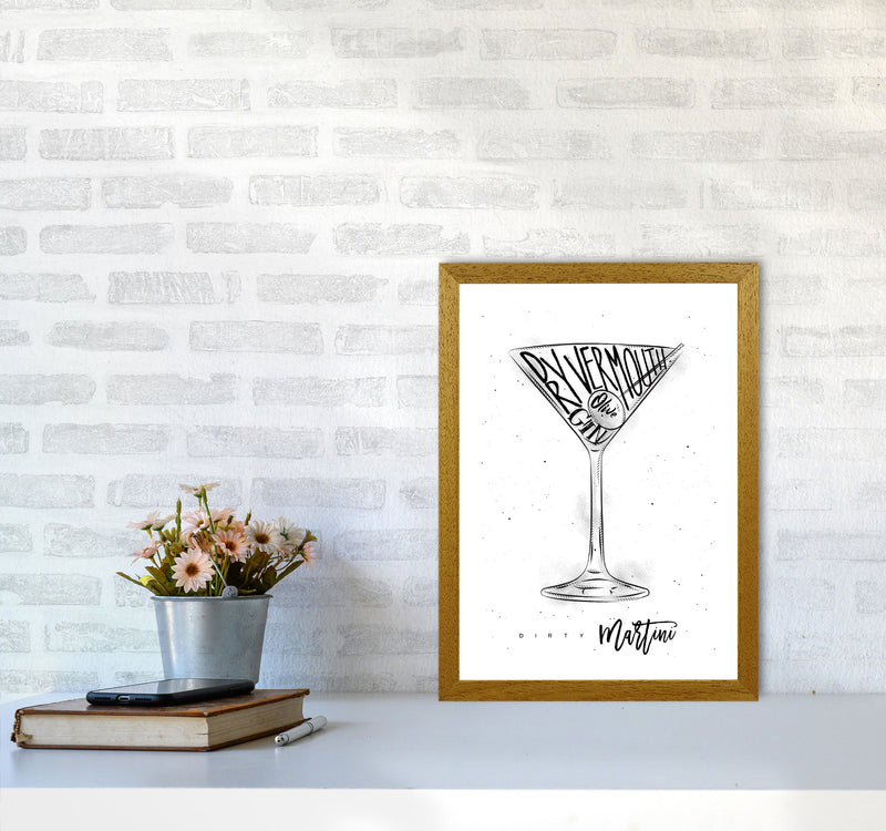 Dirty Martini Cocktail Modern Print, Framed Kitchen Wall Art A3 Print Only