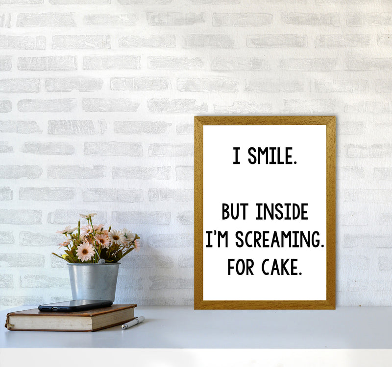 Screaming For Cake Modern Print, Framed Kitchen Wall Art A3 Print Only