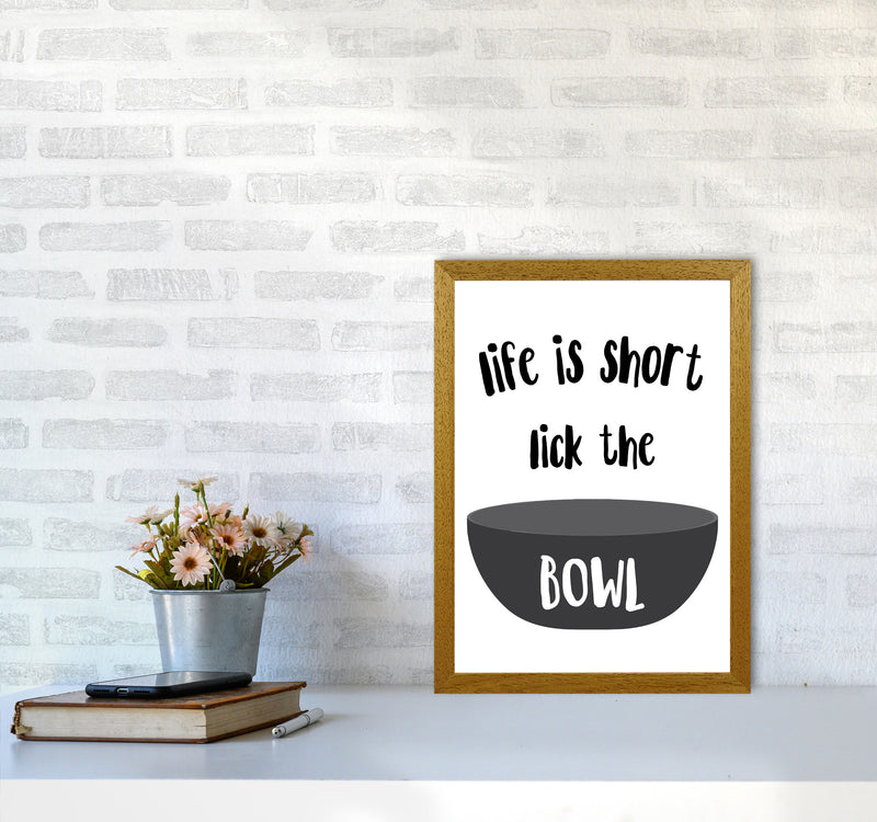 Lick The Bowl Modern Print, Framed Kitchen Wall Art A3 Print Only