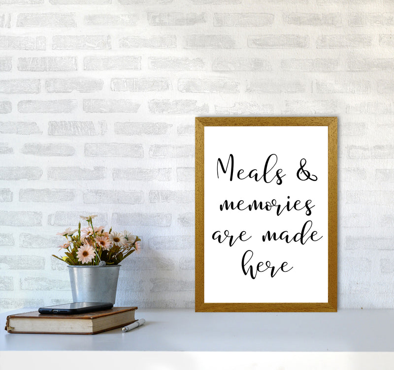 Meals And Memories Modern Print, Framed Kitchen Wall Art A3 Print Only