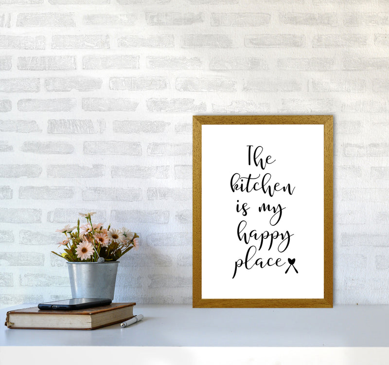 The Kitchen Is My Happy Place Modern Print, Framed Kitchen Wall Art A3 Print Only