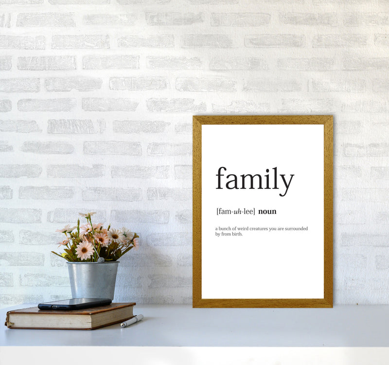 Family Framed Typography Wall Art Print A3 Print Only
