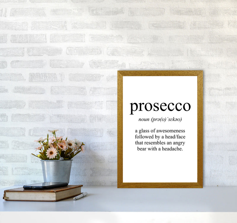Prosecco Framed Typography Wall Art Print A3 Print Only