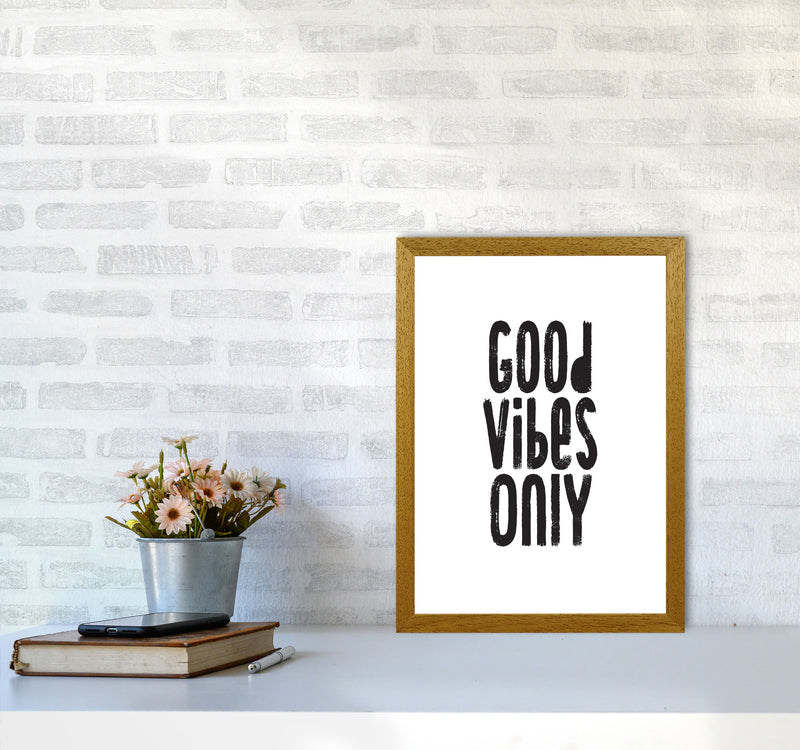 Good Vibes Only Framed Typography Wall Art Print A3 Print Only