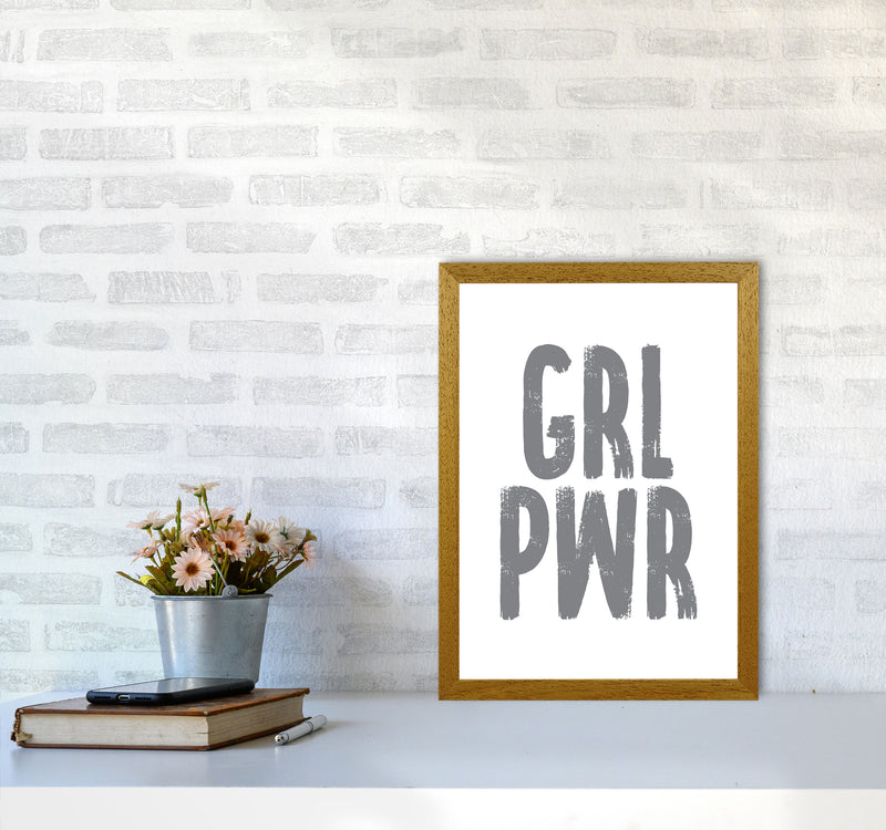 Girl Power Grey Framed Typography Wall Art Print A3 Print Only