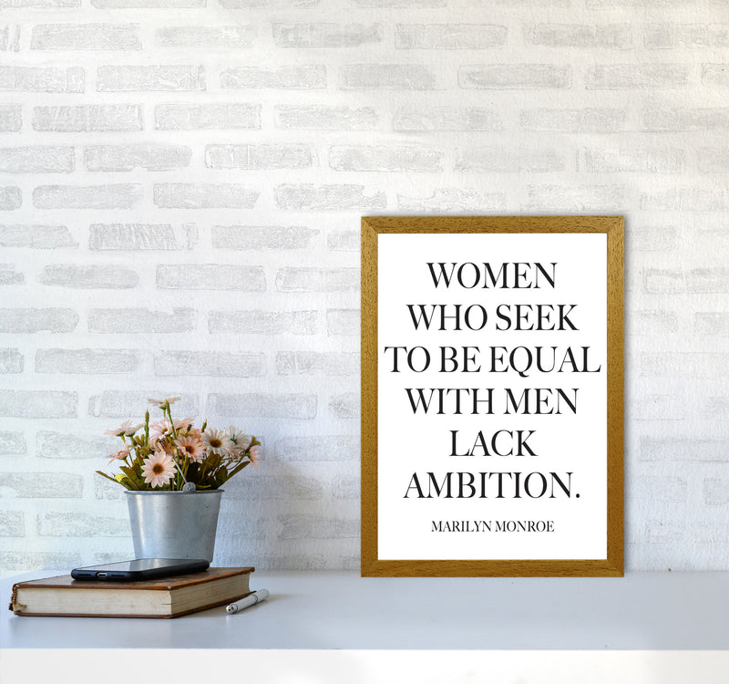 Equality, Marilyn Monroe Quote Framed Typography Wall Art Print A3 Print Only