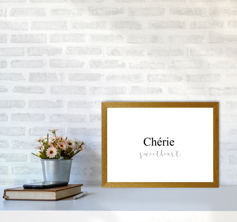 Chérie Framed Typography Wall Art Print A3 Print Only