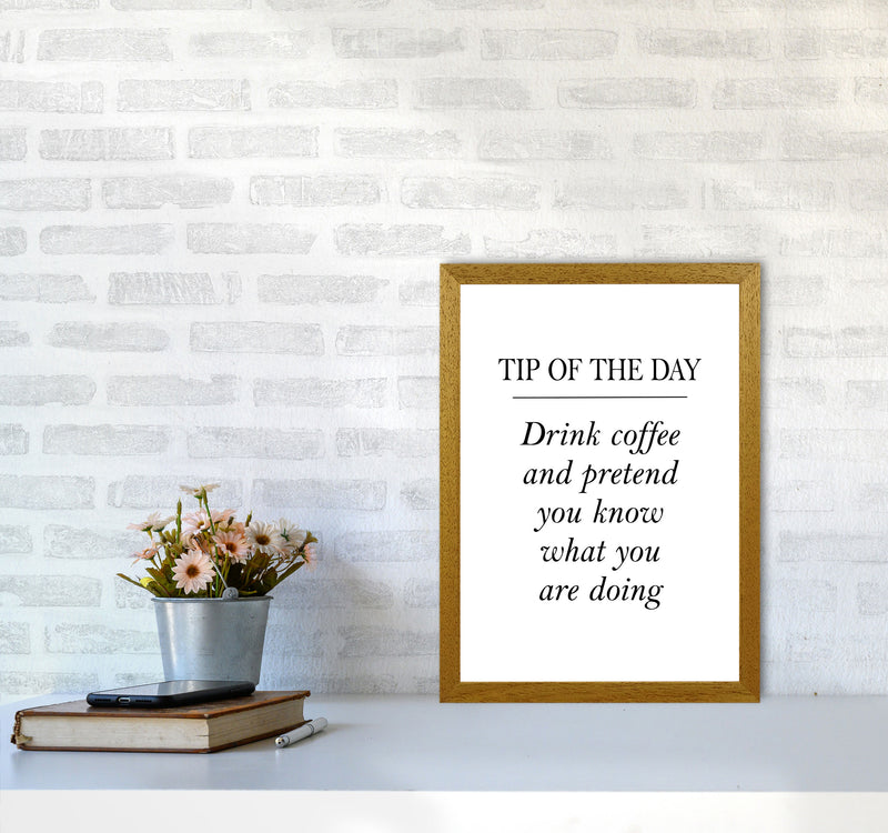 Tip Of The Day, Coffee Modern Print, Framed Kitchen Wall Art A3 Print Only