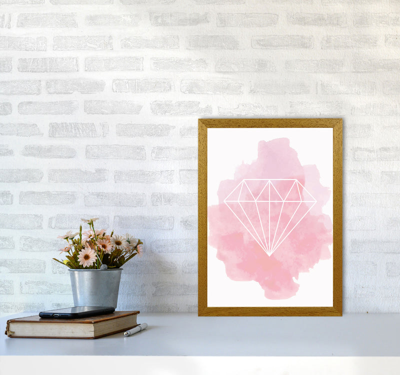 Geo Diamond Pink Watercolour Modern Print A3 Print Only