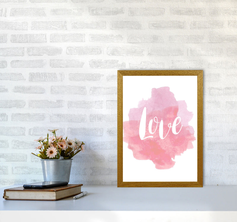 Love Pink Watercolour Modern Print A3 Print Only