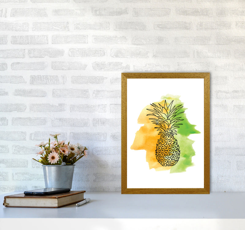 Orange And Green Pineapple Watercolour Modern Print A3 Print Only