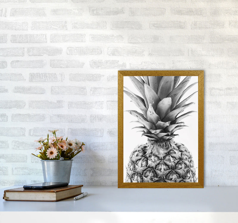 Black And White Pineapple Modern Print, Framed Kitchen Wall Art A3 Print Only