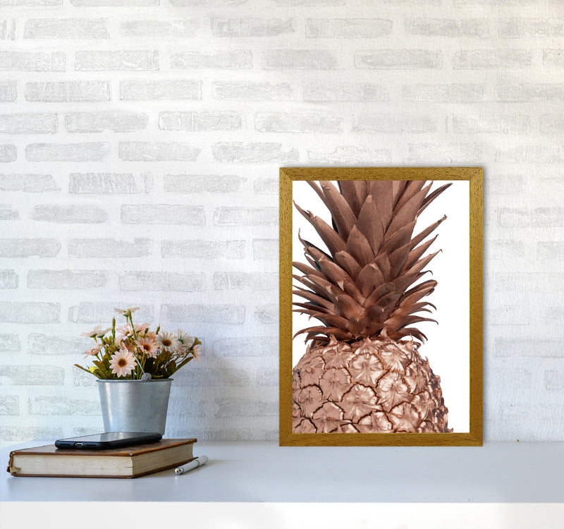 Rose Gold Pineapple Modern Print, Framed Kitchen Wall Art A3 Print Only