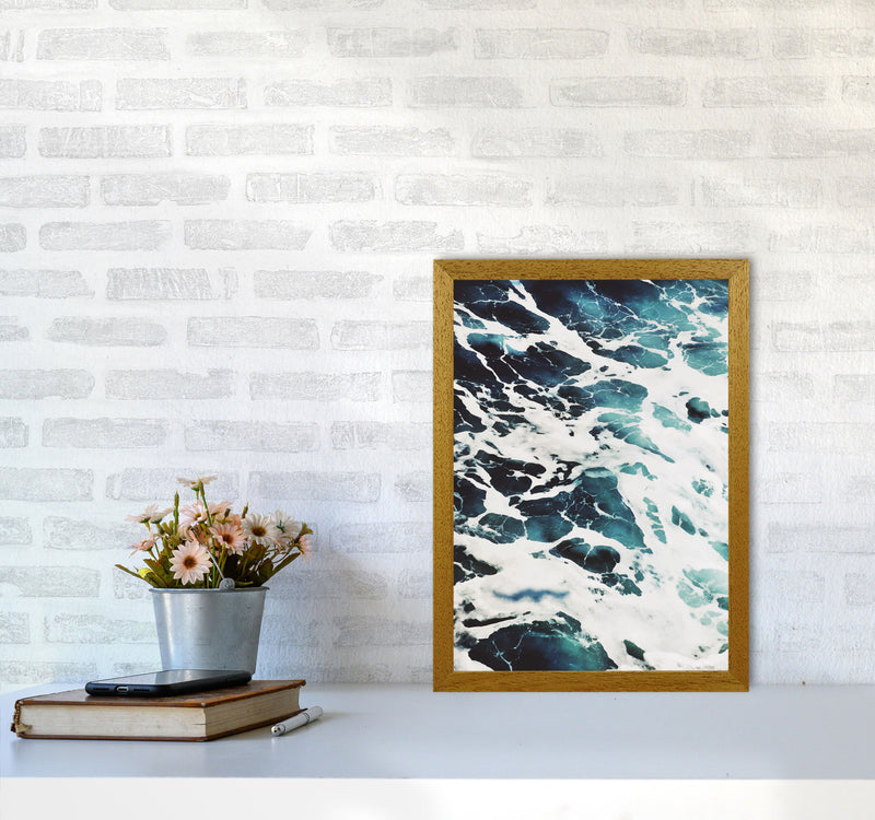Blue White Water Modern Print, Framed Botanical & Nature Art Print A3 Print Only