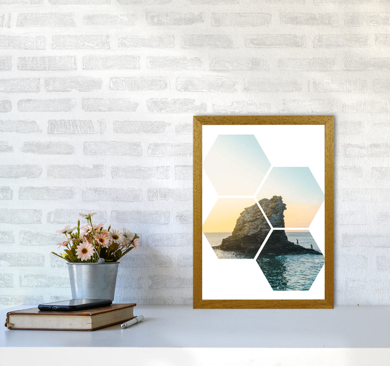 Abstract Hex Island And Sea Modern Print A3 Print Only