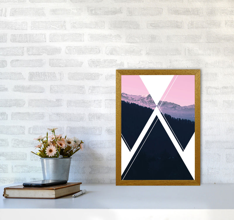 Abstract Pink Mountain Modern Print A3 Print Only