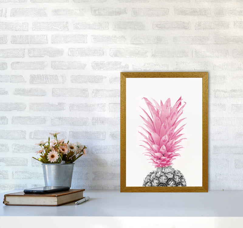 Black And Pink Pineapple Modern Print, Framed Kitchen Wall Art A3 Print Only