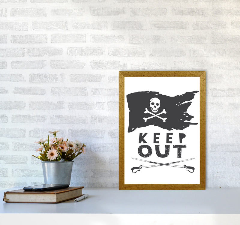 Pirate Keep Out Framed Nursey Wall Art Print A3 Print Only