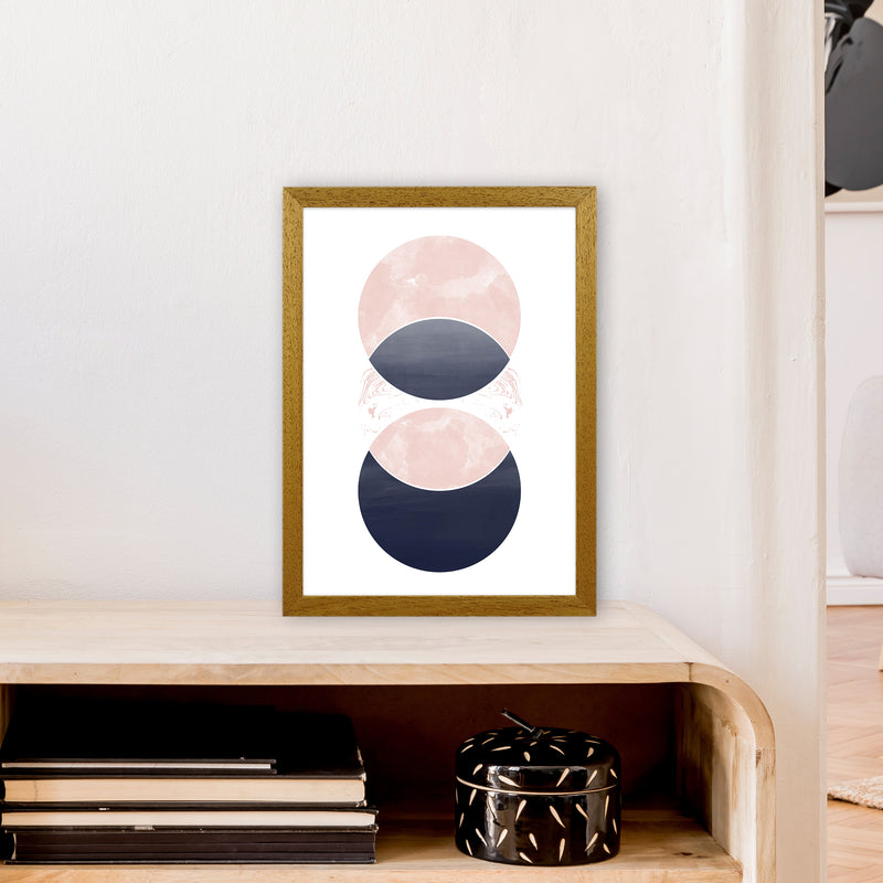 Navy And Marble Pink 1 Art Print by Pixy Paper A3 Print Only