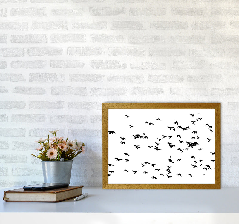 Flock Of Birds Landscape Art Print by Pixy Paper A3 Print Only