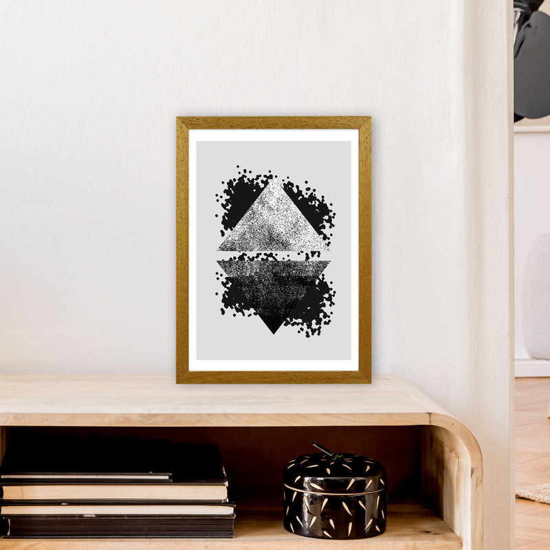 Graffiti Black And Grey Reflective Triangles  Art Print by Pixy Paper A3 Print Only