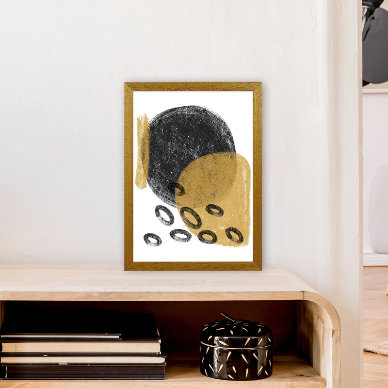 Dalia Chalk Black And Gold Bubbles  Art Print by Pixy Paper A3 Print Only