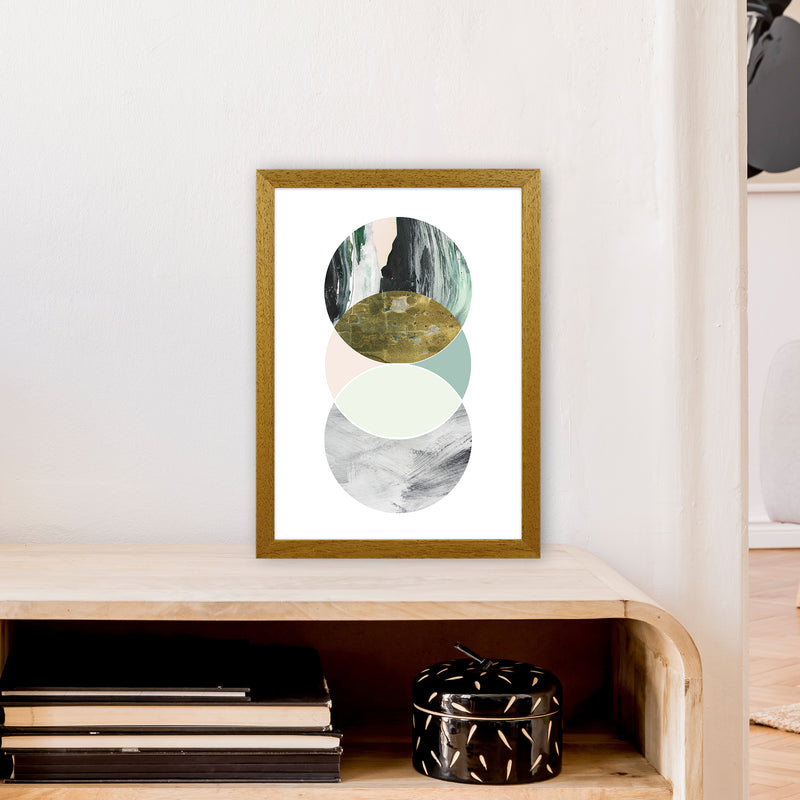 Green Marble Circles Abstract  Art Print by Pixy Paper A3 Print Only