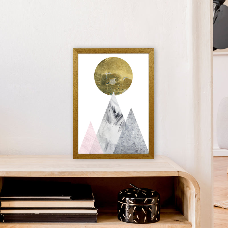 Luna Gold Moon And Mountains  Art Print by Pixy Paper A3 Print Only