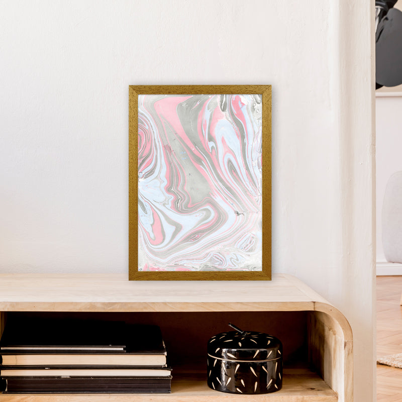 Liquid Mix Stone And Pink  Art Print by Pixy Paper A3 Print Only