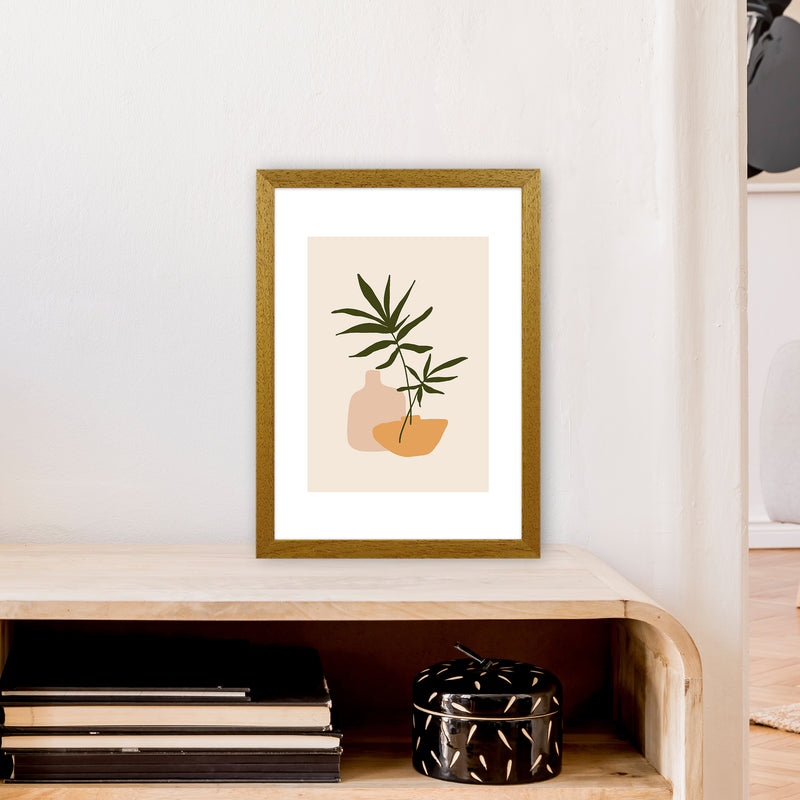 Mica Plant Pots Beige N1  Art Print by Pixy Paper A3 Print Only