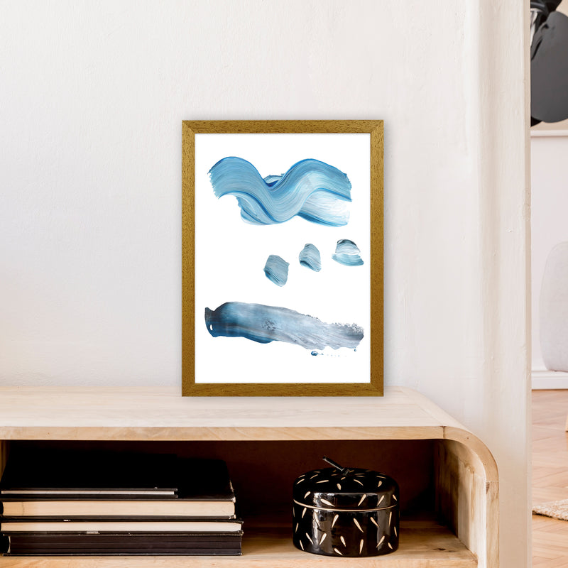 Light Blue Paint Strokes  Art Print by Pixy Paper A3 Print Only